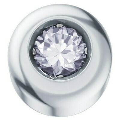 Cipollina in oro bianco 18 kt con diamante.
