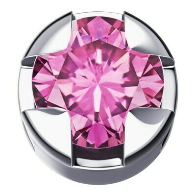 Granetta in oro bianco 18 kt con zaffiro rosa