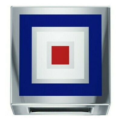 Lettera W alfabeto nautico in oro con smalto