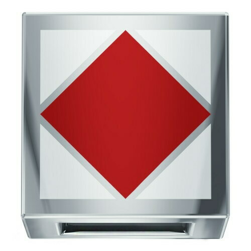 Lettera F alfabeto nautico in oro con smalto