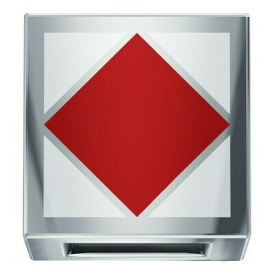 Lettera F alfabeto nautico in oro con smalto