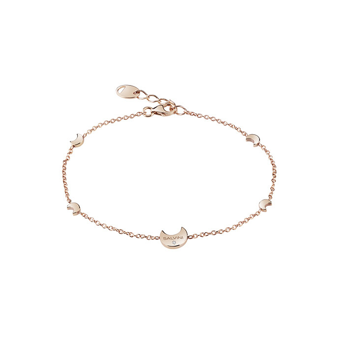 Bracciale con 5 lune in oro rosa 9 kt