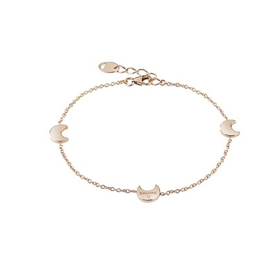 Bracciale con 3 lune in oro rosa 9 kt