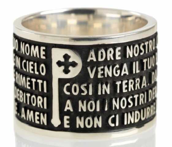 Anello ORIGINE in argento brunito PATER