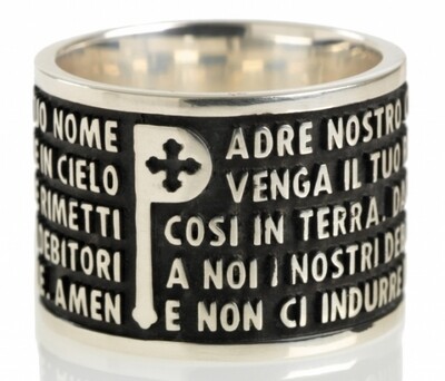 Anello ORIGINE in argento brunito PATER