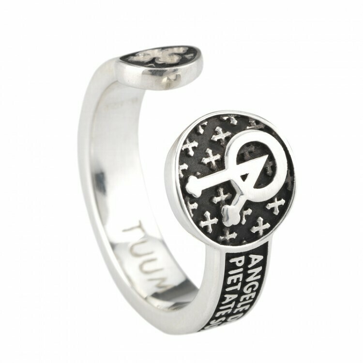 Anello INFINITUUM in argento brunito ANGELO