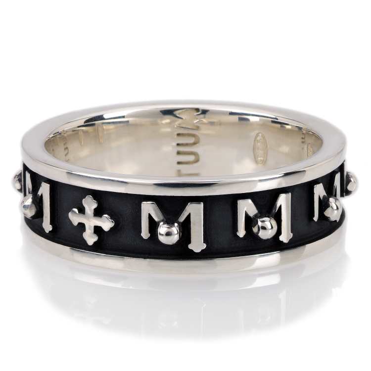 Anello DECEM in argento brunito