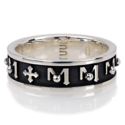 Anello DECEM in argento brunito