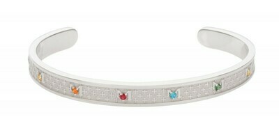 Bracciale DECEM argento rodiato con topazi colorati - large