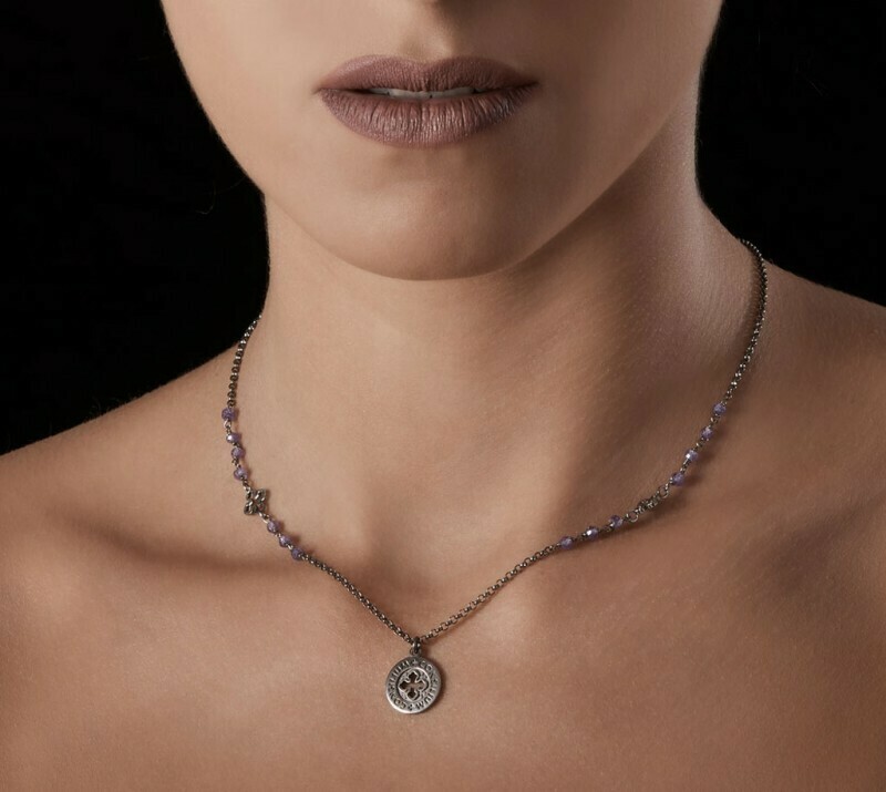 Collier DONO in argento e salomite viola simmetrico
