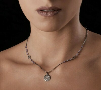 Collier DONO in argento e salomite viola simmetrico