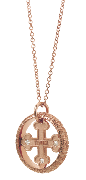 Mini FLORE LUX in oro rosa 9 kt con diamanti
