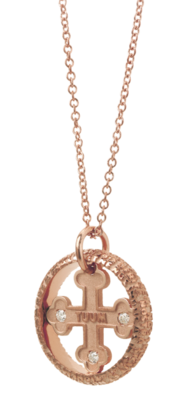 Mini FLORE LUX in oro rosa 9 kt con diamanti