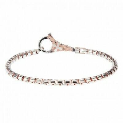 Bracciale INCIPIT maglia tonda in argento - rosa