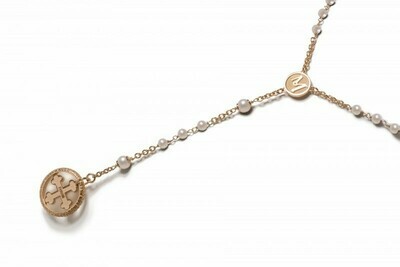 Collana rosario argento T- e perle
