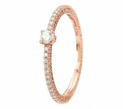 Anello TUAMLUX in oro rosa 18 kt, diamanti e punto luce