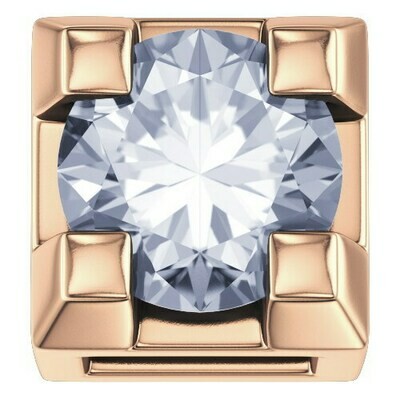 Griffe in oro rosa con diamante bianco 0.05