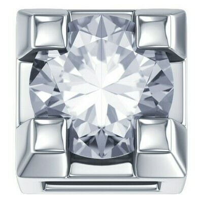 Griffe in oro bianco con diamante bianco
