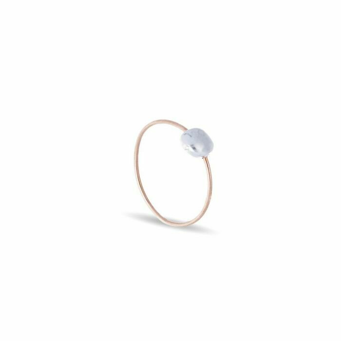 ANELLO CUPIDO IN ORO ROSA 9KT CON SASSOLINO ARGENTO