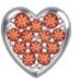 Cuore in oro bianco 18 kt con rubini