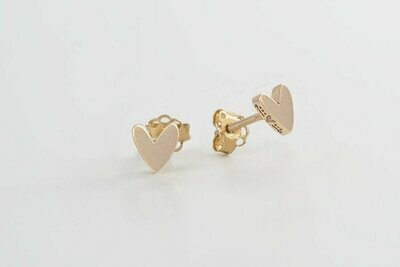 Coppia di orecchini in oro rosa 9 KT con cuore asimmetrico