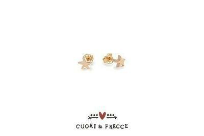 Coppia di orecchini in oro rosa 9 kt stella