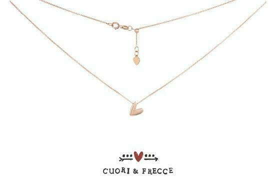 Girocollo in oro rosa 9 kt con ciondolo a cuore