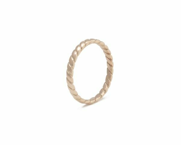 Anello treccia in oro rosa 9 kt