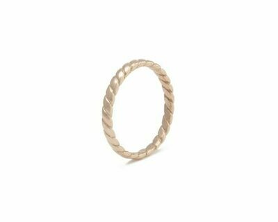 Anello treccia in oro rosa 9 kt