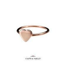 Anello in oro rosa 9 kt con cuore, Misura: 12