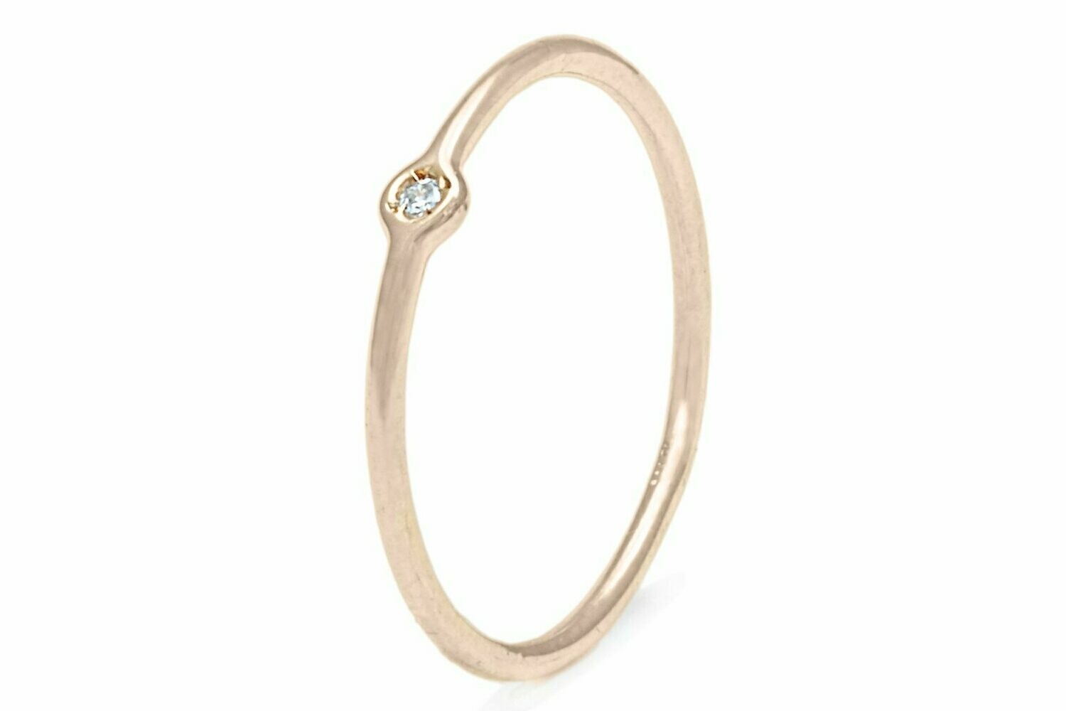 Anello sottile in oro 9 kt con diamante