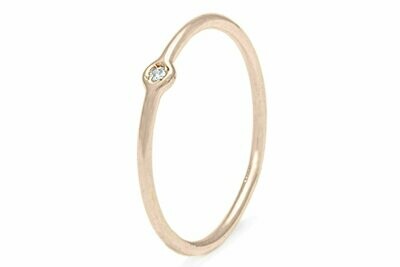 Anello sottile in oro 9 kt con diamante