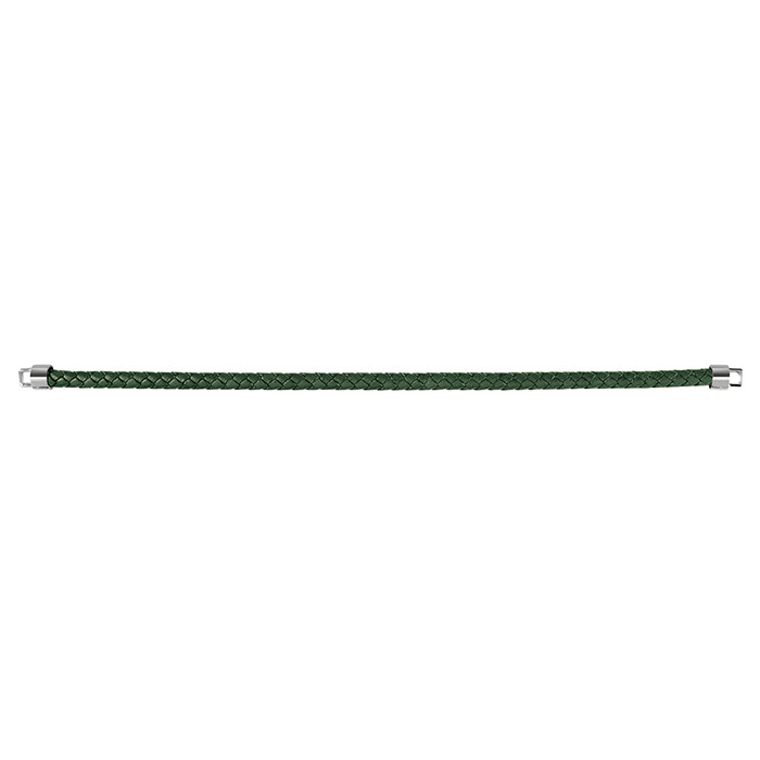 Base bracciale pelle verde, Misura: cm. 17,5