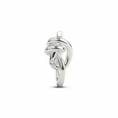 ANELLO NODI D&#39;AMORE IN ARGENTO 925 E DIAMANTE