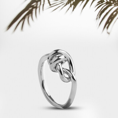 ANELLO NODI D'AMORE IN ARGENTO 925 E DIAMANTE