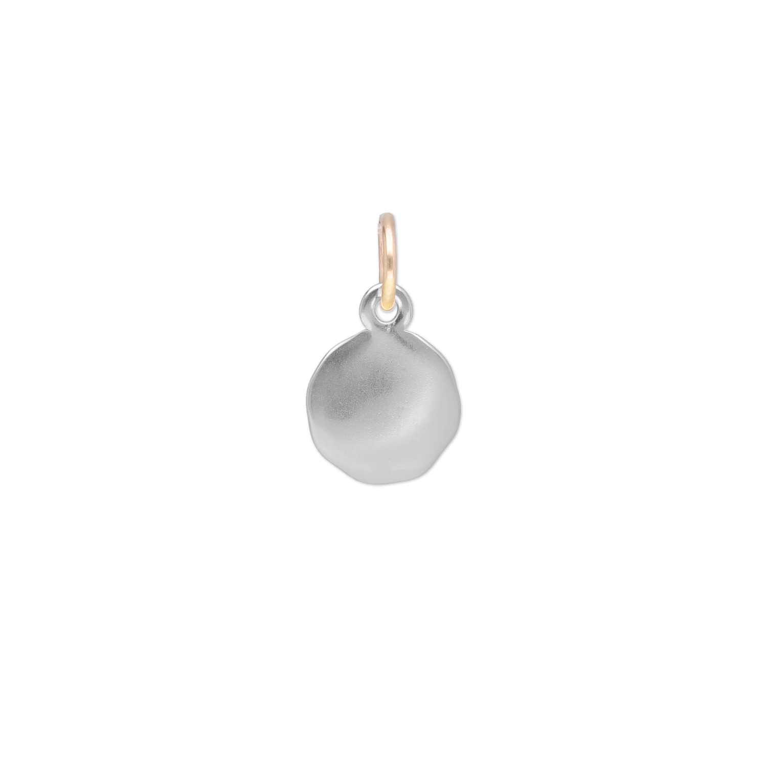 Tondo argento con contromaglia oro rosa 9 kt