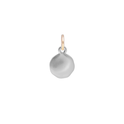 Tondo argento con contromaglia oro rosa 9 kt