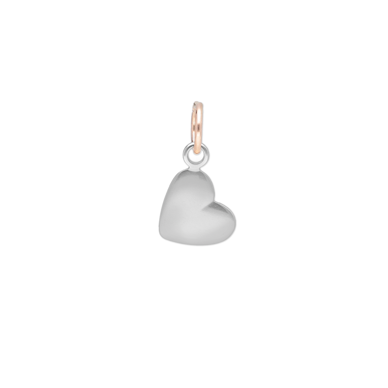Cuore argento con contromaglia oro rosa 9 kt
