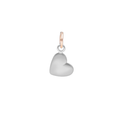 Cuore argento con contromaglia oro rosa 9 kt