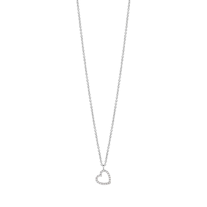 Collier oro bianco 18 kt con cuore