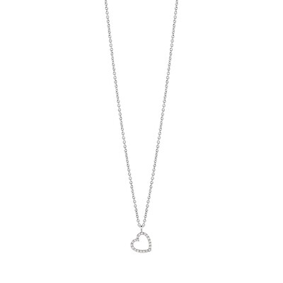 Collier oro bianco 18 kt con cuore