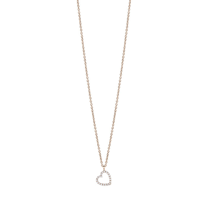 Collier oro rosa 18 kt con cuore