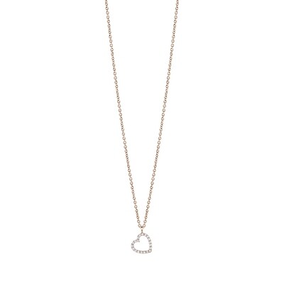 Collier oro rosa 18 kt con cuore