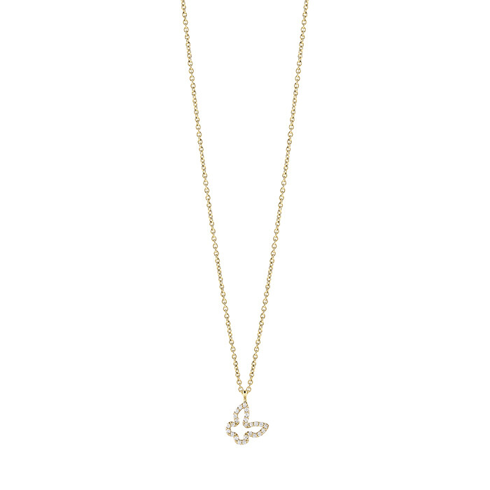 Collier oro giallo 18 kt con farfalla