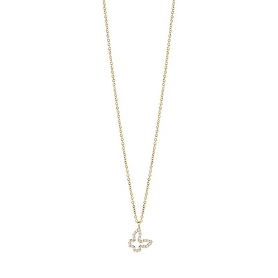 Collier oro giallo 18 kt con farfalla