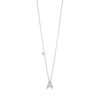 Collier INIZIALE in oro bianco 9 kt e diamanti