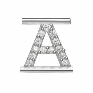 Iniziale argento e zirconi bianchi