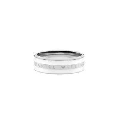 EMALIE RING SATIN WHITE SILVER