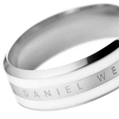 EMALIE RING SATIN WHITE SILVER