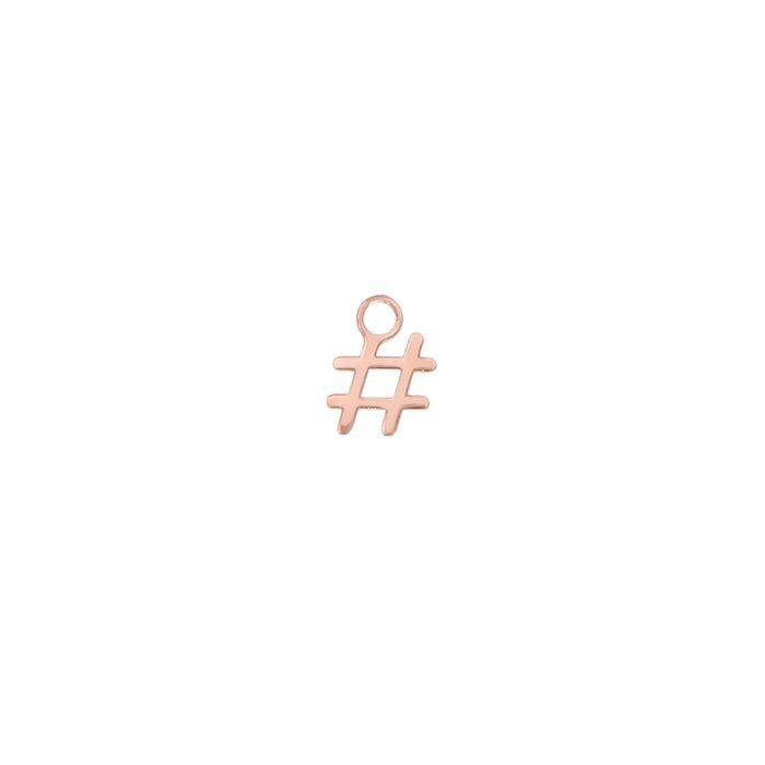 CHARM HASHTAG IN ORO ROSA